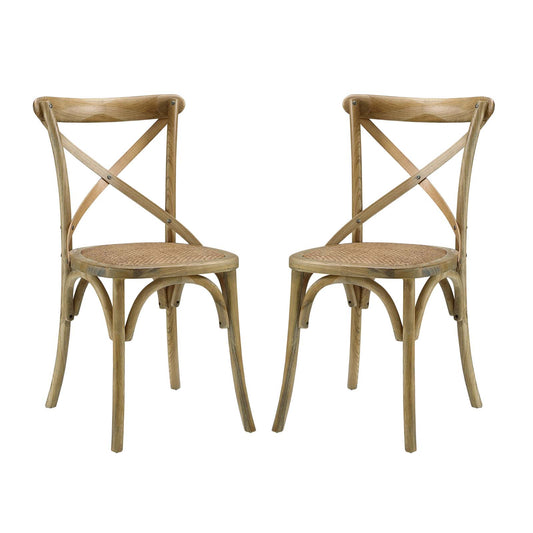 Gear Dining Side Chair Set of 2 Natural EEI-3481-NAT