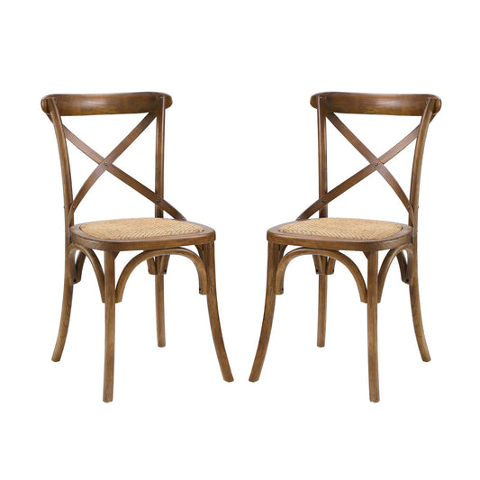 Gear Dining Side Chair Set of 2 Walnut EEI-3481-WAL
