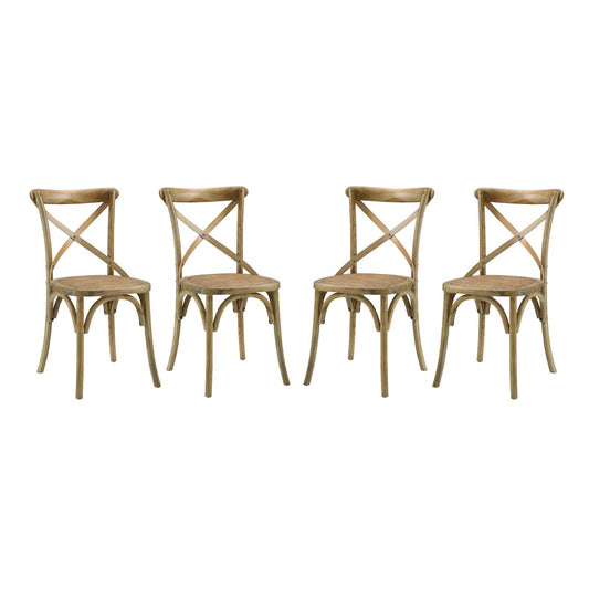 Gear Dining Side Chair Set of 4 Natural EEI-3482-NAT