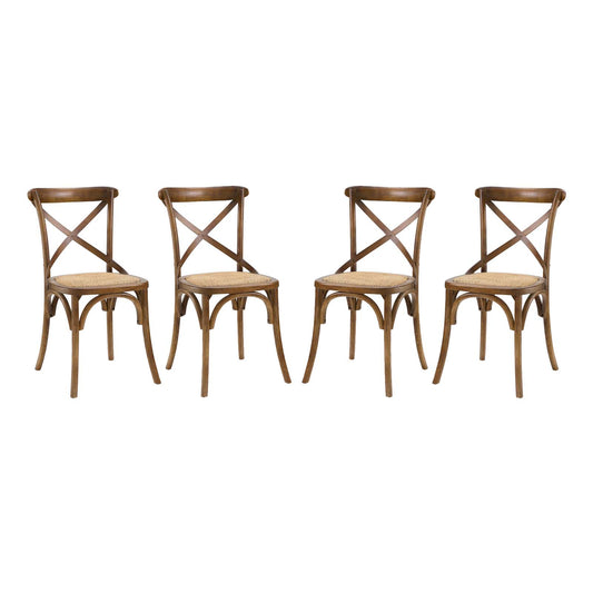 Gear Dining Side Chair Set of 4 Walnut EEI-3482-WAL