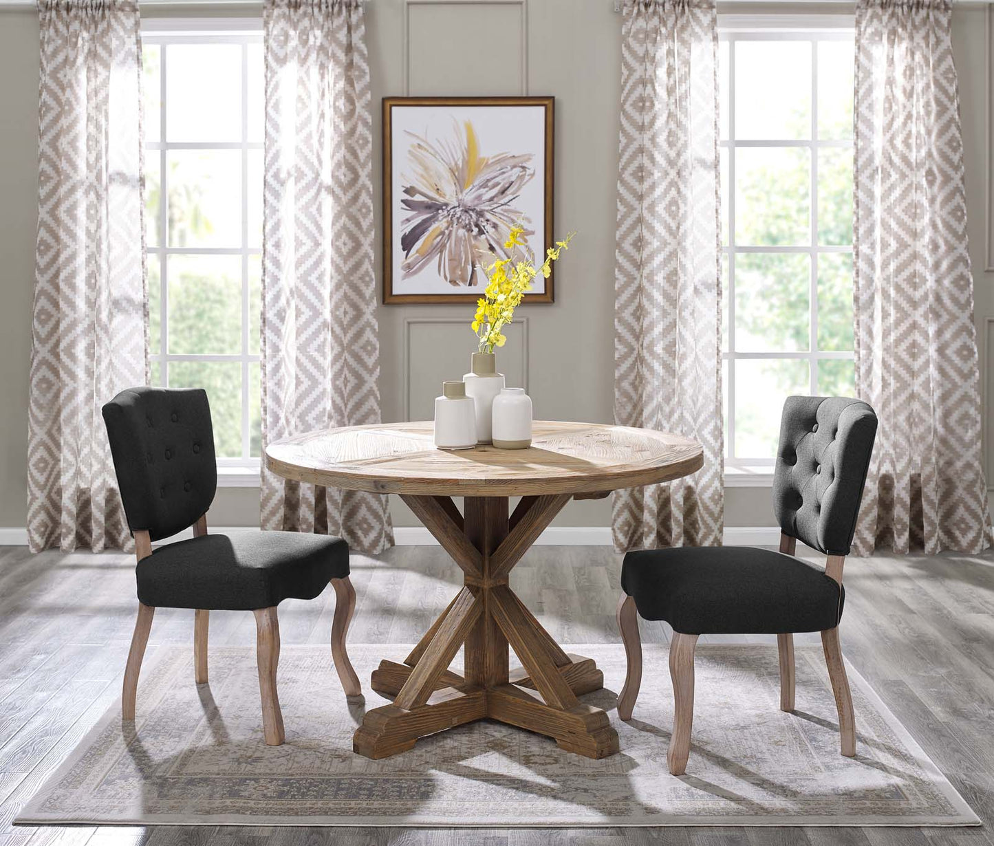 Stitch Round Pine Wood Dining Table