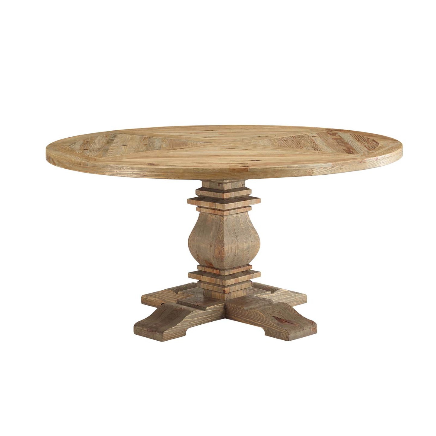 Column Round Pine Wood Dining Table