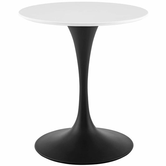 Lippa 28" Round Wood Dining Table Black White