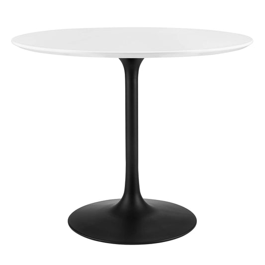 Lippa 36" Round Wood Dining Table Black White