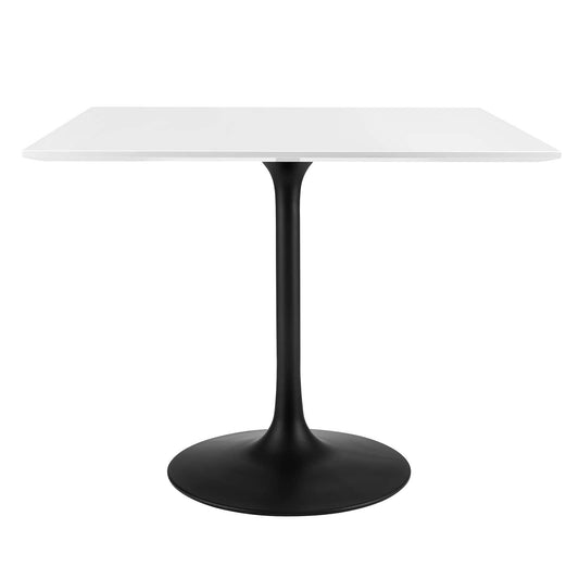 Lippa 36" Square Wood Top Dining Table Black White