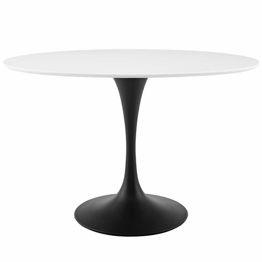 Lippa 48" Oval Wood Top Dining Table Black White
