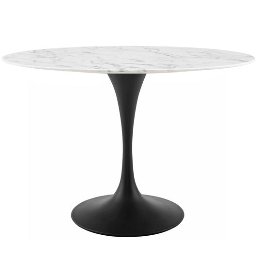 Lippa 48" Oval Dining Table - Artificial Marble and Wood Options