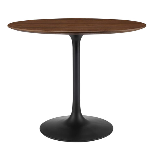 Lippa 36" Round Wood Grain Dining Table Black Walnut