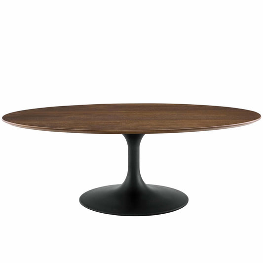 Lippa 48" Oval-Shaped Walnut Coffee Table Black Walnut