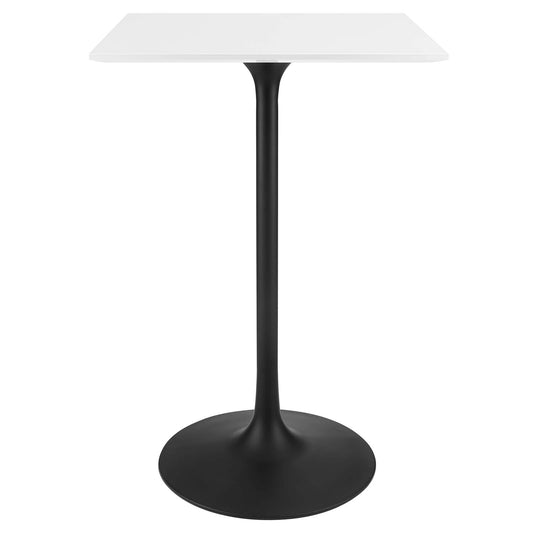 Lippa 28" Square Bar Table Black White EEI-3546-BLK-WHI
