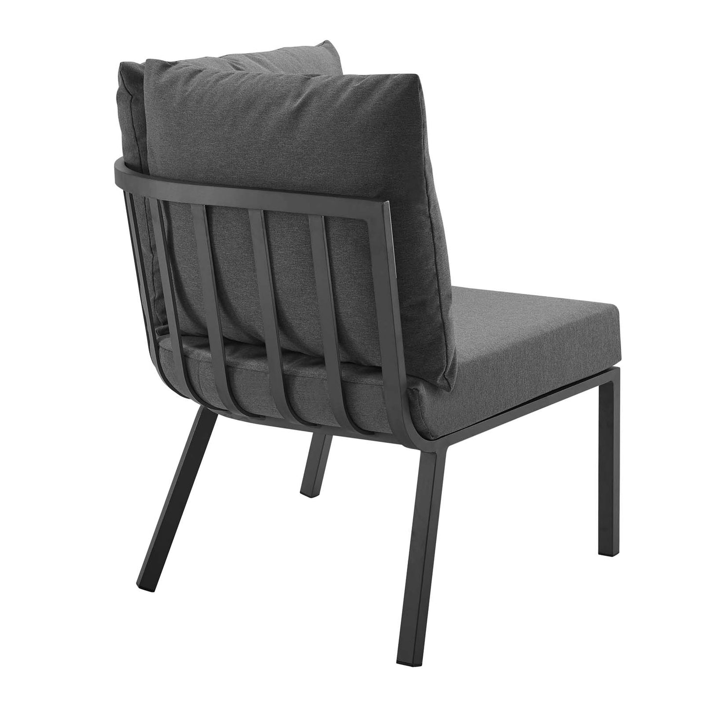 Riverside Outdoor Patio Aluminum Corner Chair Gray Charcoal