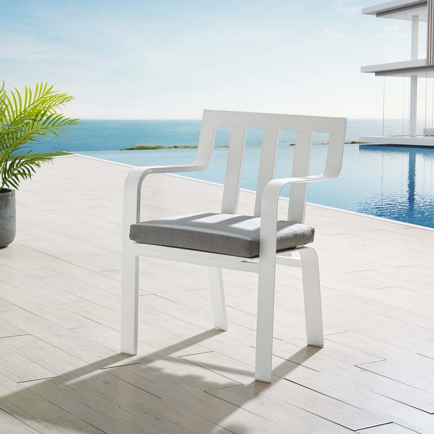 Baxley Stackable Outdoor Patio Aluminum Dining Armchair Set of 2