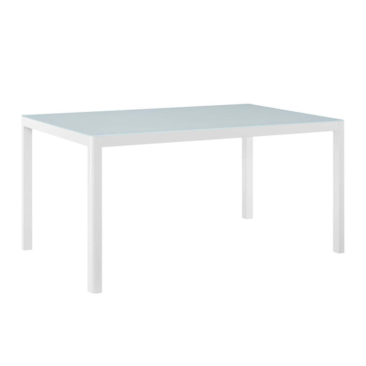 Raleigh 59" Outdoor Patio Aluminum Dining Table White