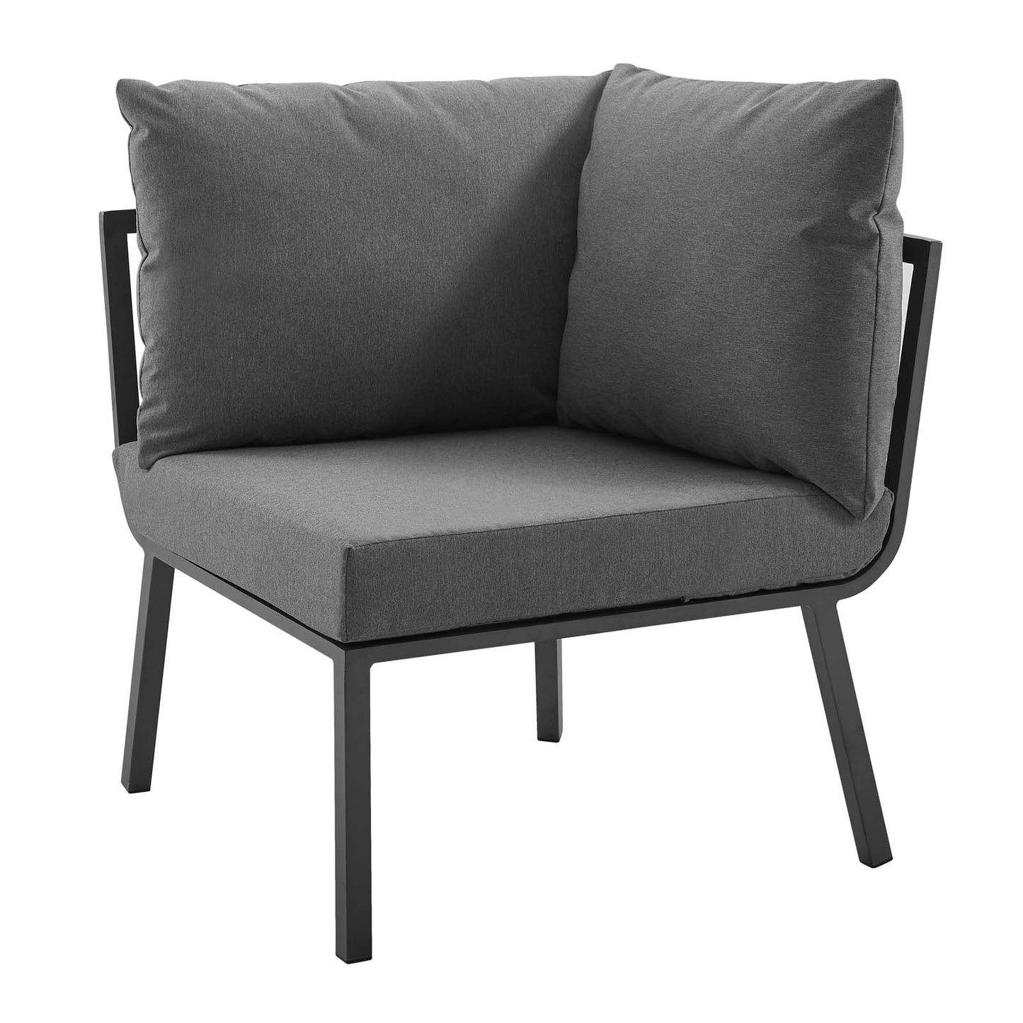 Riverside 6 Piece Outdoor Patio Aluminum Set Gray Charcoal