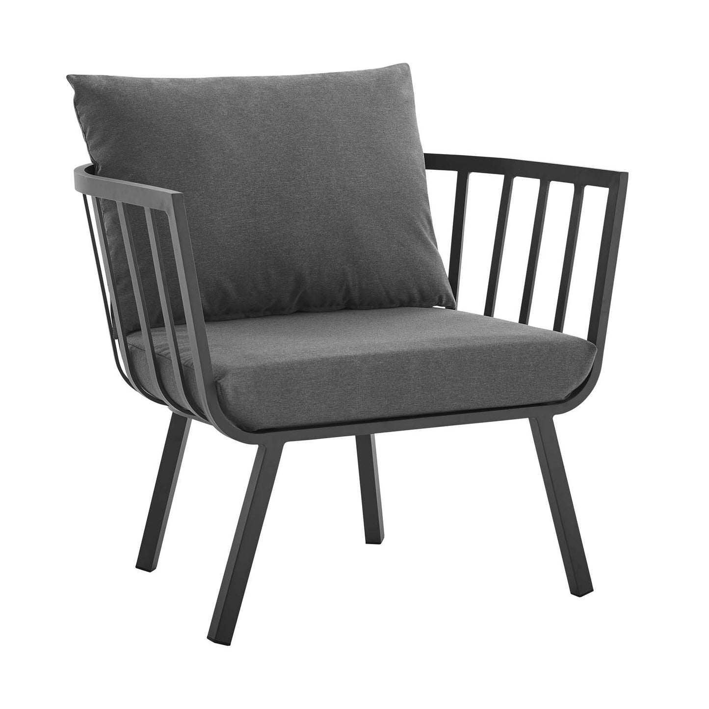 Riverside 6 Piece Outdoor Patio Aluminum Set Gray Charcoal