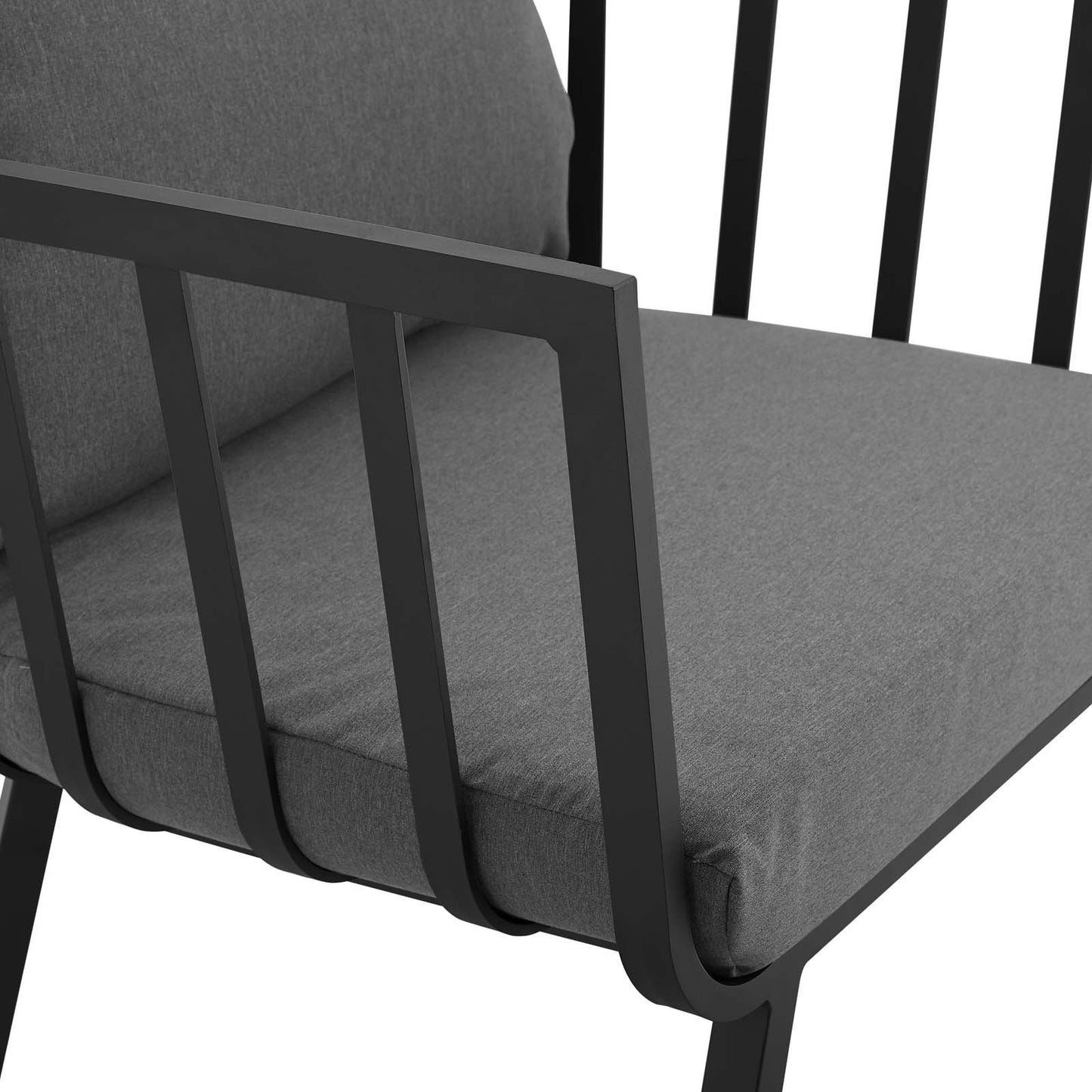 Riverside 6 Piece Outdoor Patio Aluminum Set Gray Charcoal