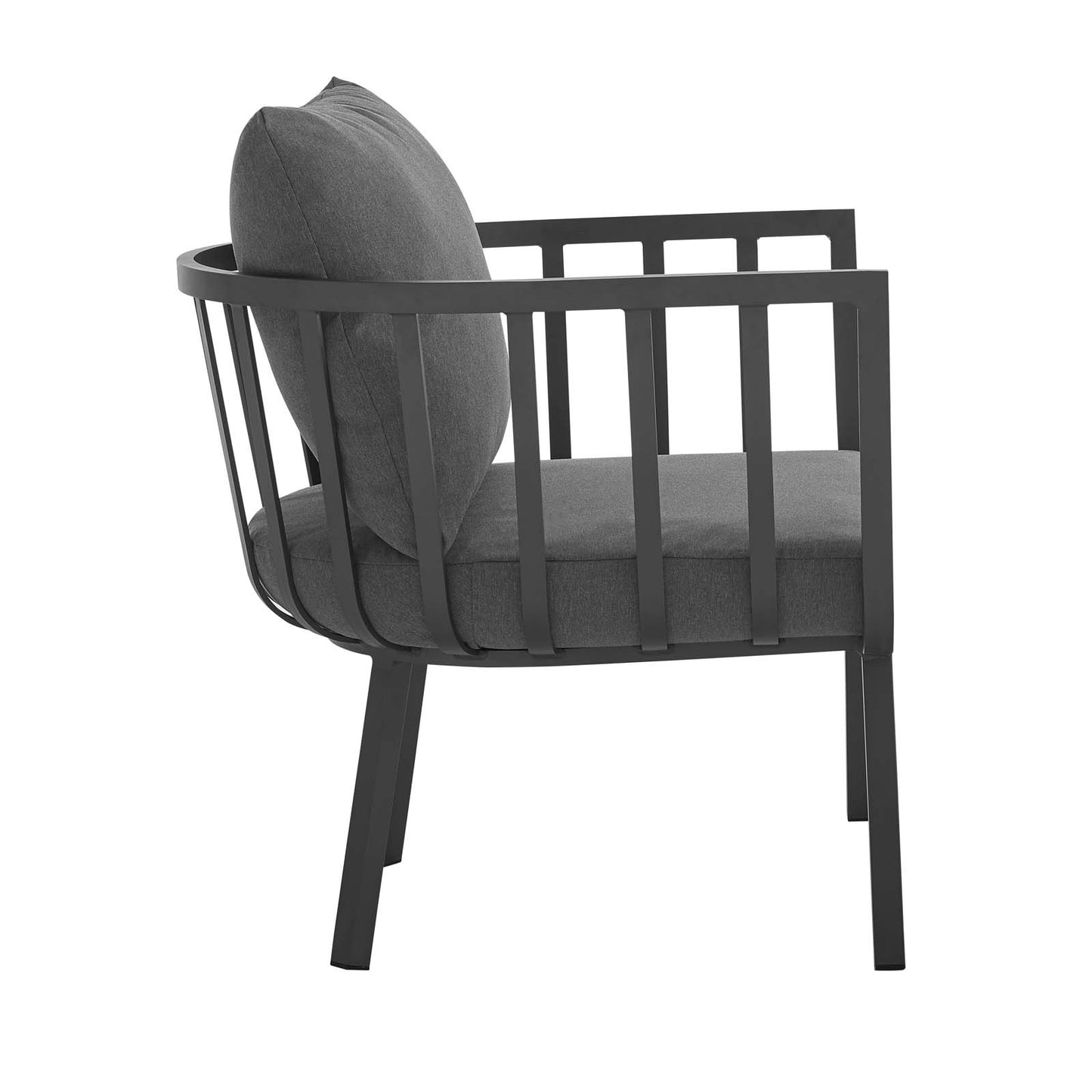 Riverside 6 Piece Outdoor Patio Aluminum Set Gray Charcoal