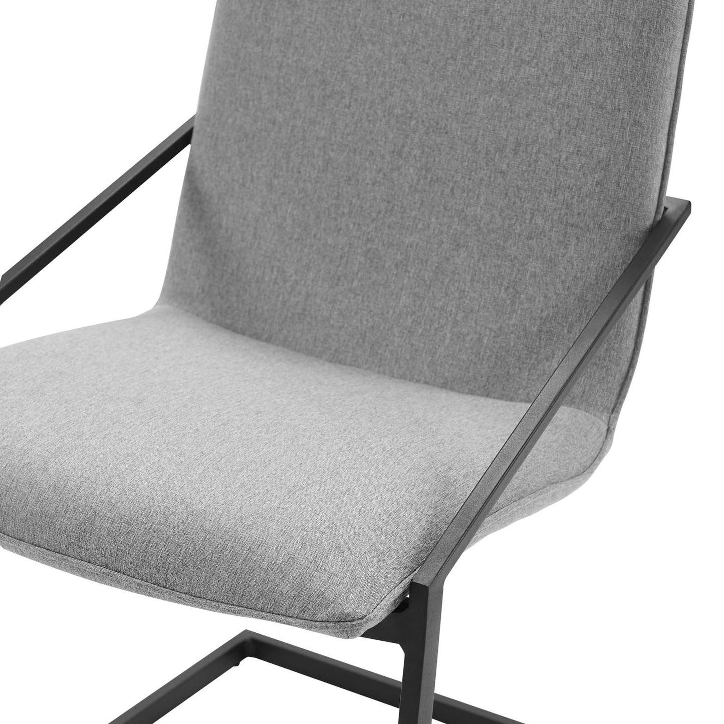 Pitch Upholstered Fabric Dining Armchair Black Light Gray EEI-3800-BLK-LGR