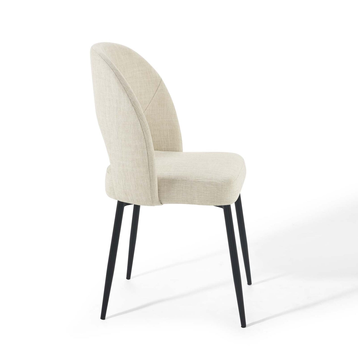 Rouse Upholstered Fabric Dining Side Chair Black Beige EEI-3801-BLK-BEI