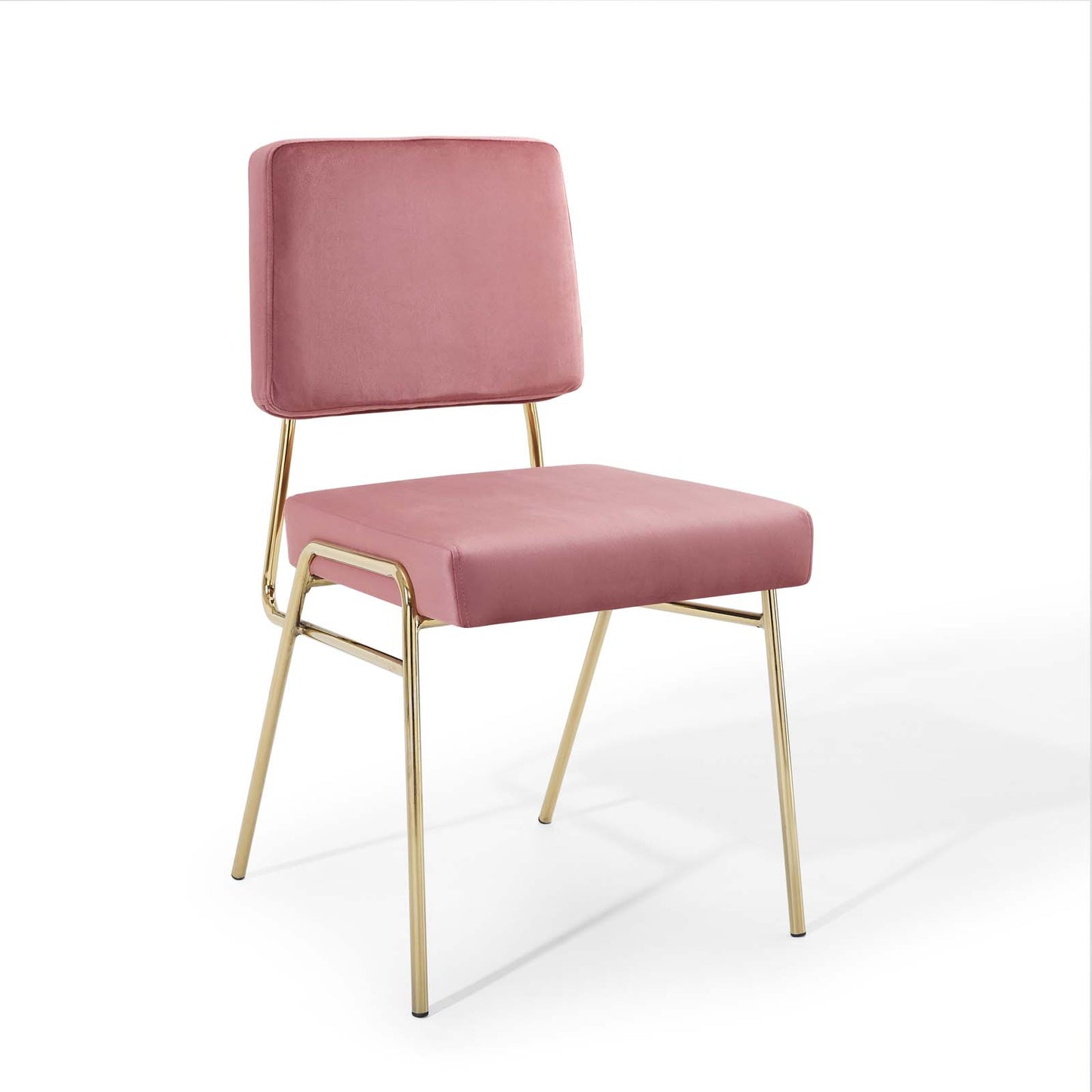 Craft Performance Velvet Dining Side Chair Gold Dusty Rose EEI-3804-GLD-DUS