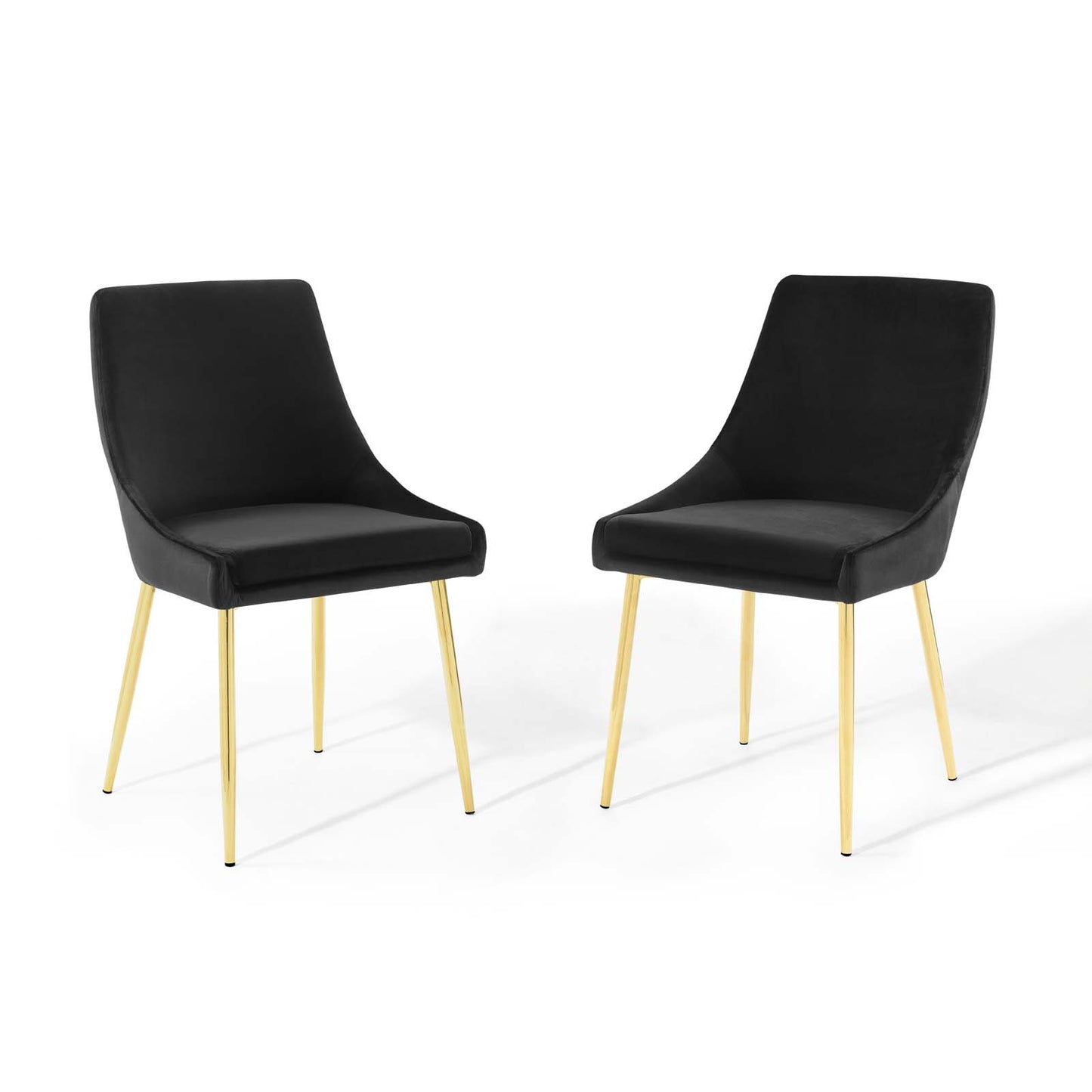 Viscount Performance Velvet Dining Chairs - Set of 2 Gold Black EEI-3808-GLD-BLK