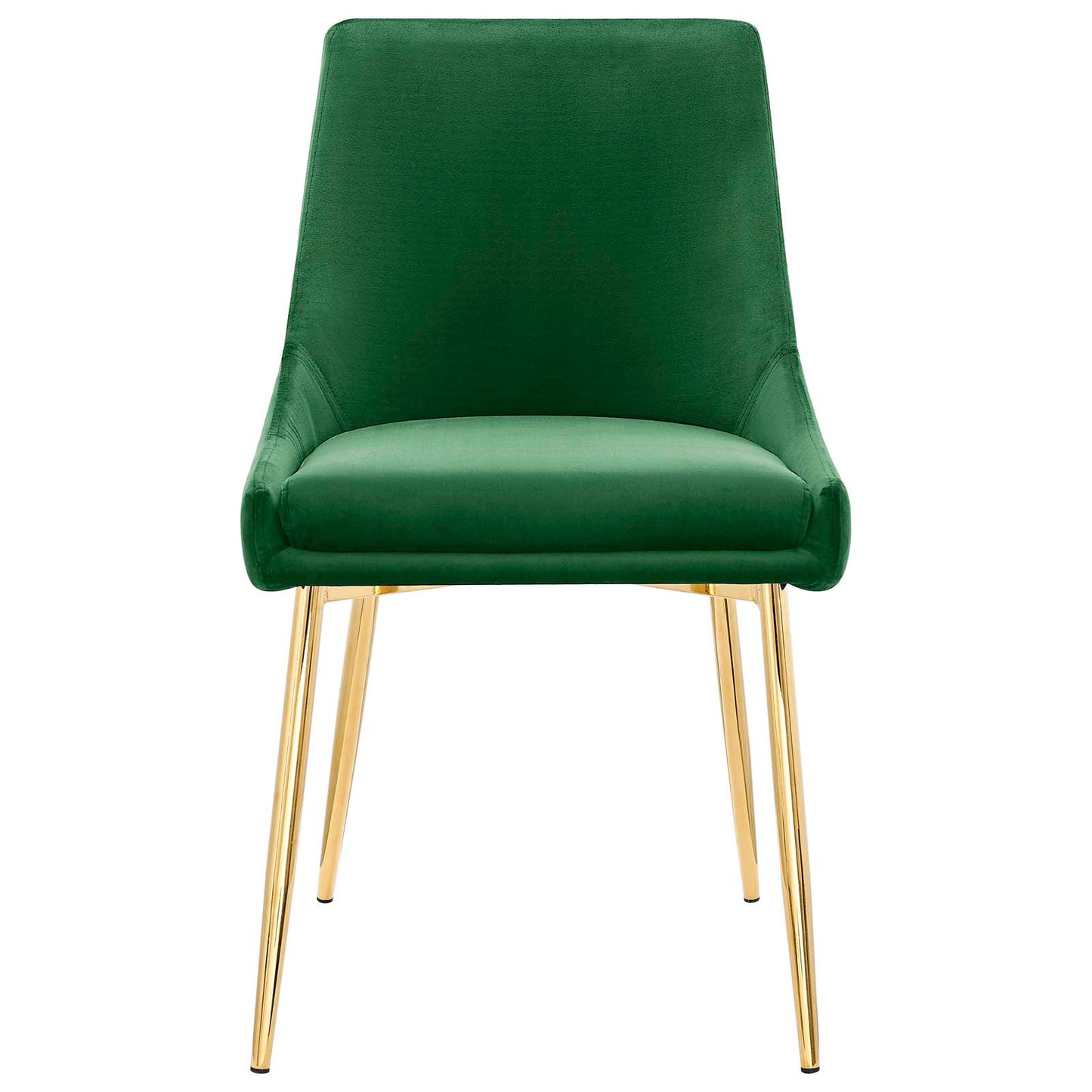 Viscount Performance Velvet Dining Chairs - Set of 2 Gold Emerald EEI-3808-GLD-EME