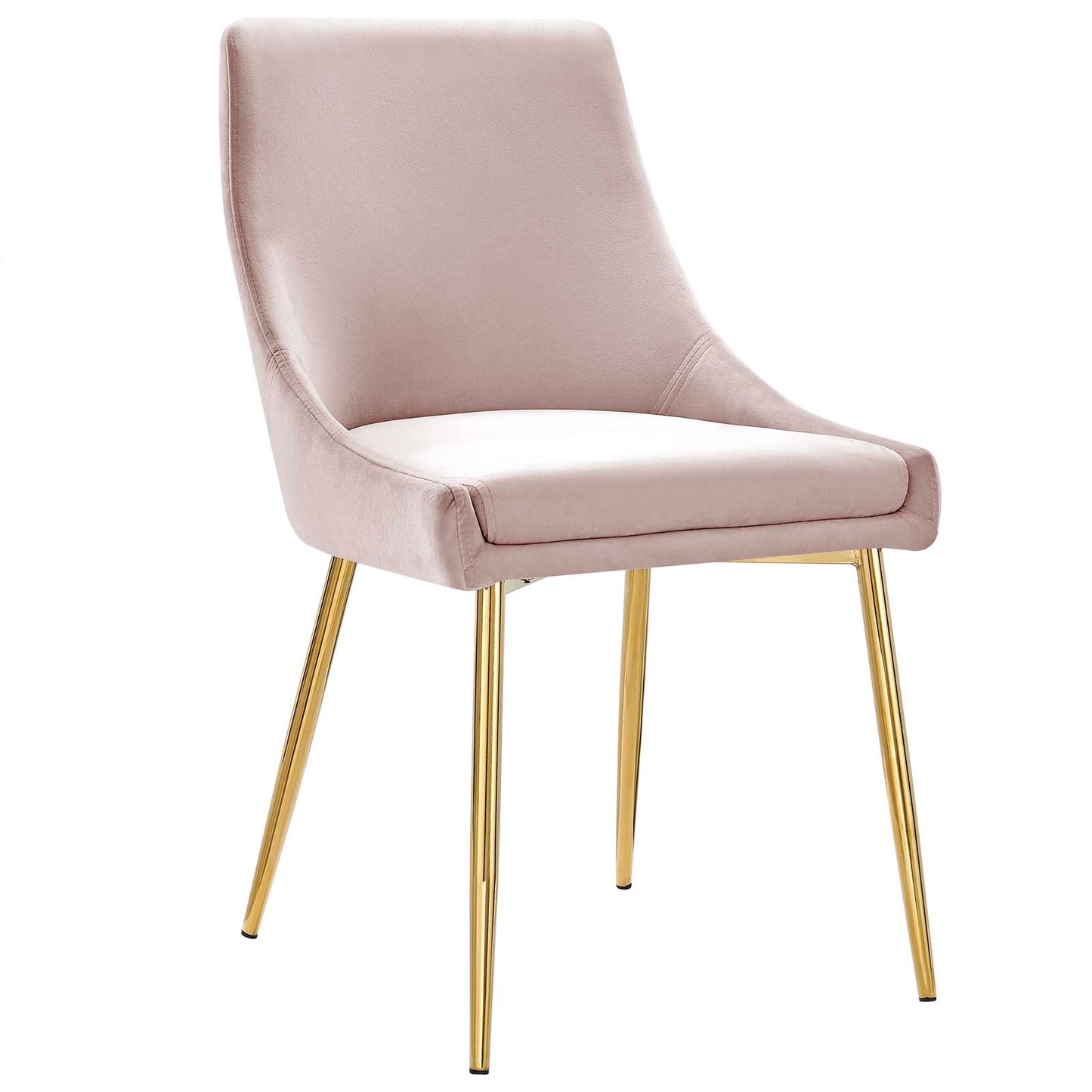 Viscount Performance Velvet Dining Chairs - Set of 2 Gold Pink EEI-3808-GLD-PNK
