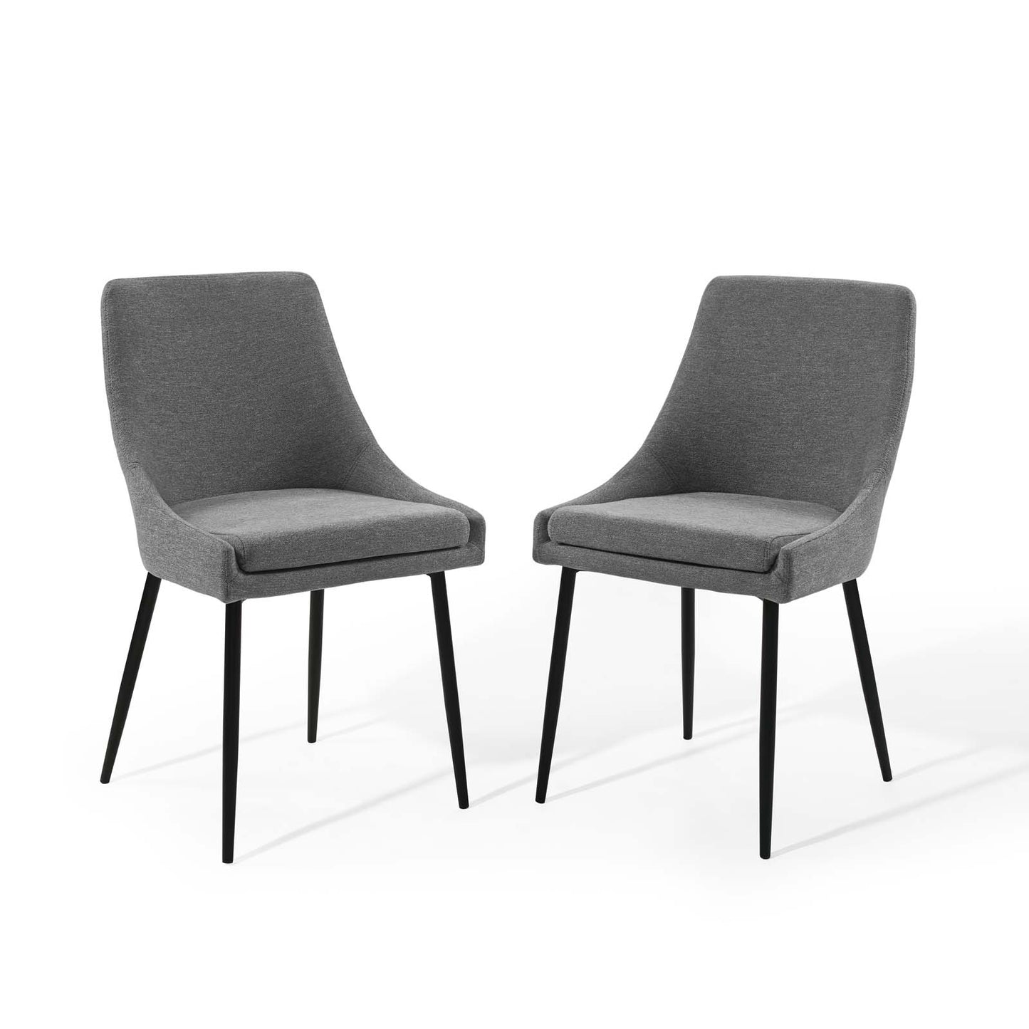 Viscount Upholstered Fabric Dining Chairs - Set of 2 Black Charcoal EEI-3809-BLK-CHA