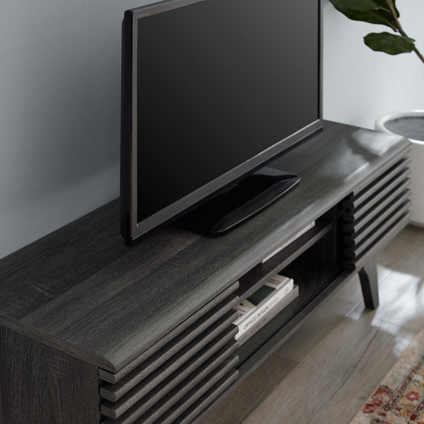 Render 46" Media Console TV Stand Charcoal EEI-3837-CHA