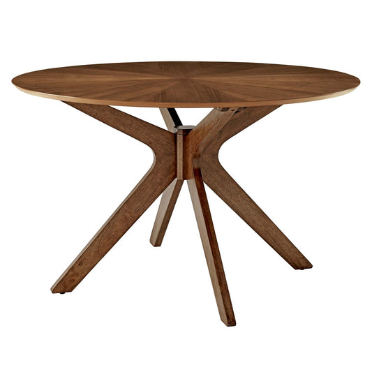 Crossroads 47" Round Wood Dining Table Walnut