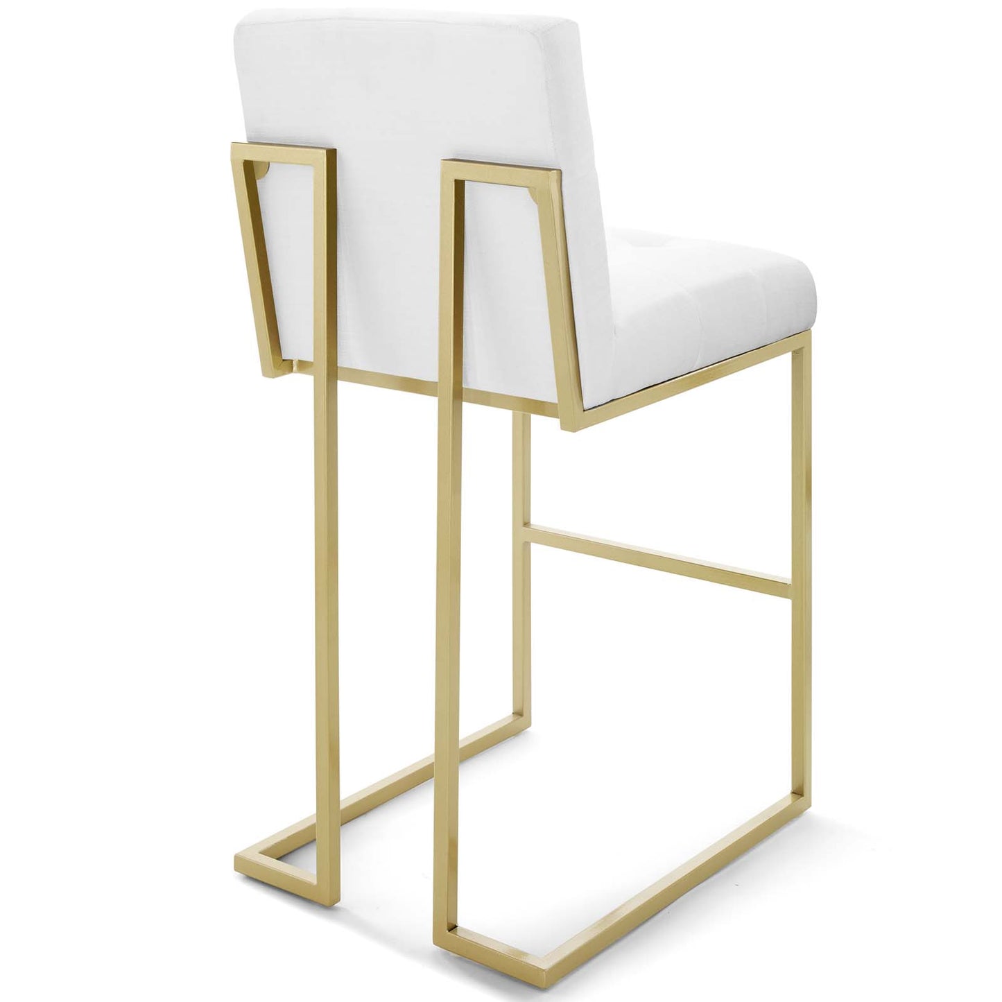 Privy Gold Stainless Steel Upholstered Fabric Bar Stool Gold White EEI-3855-GLD-WHI
