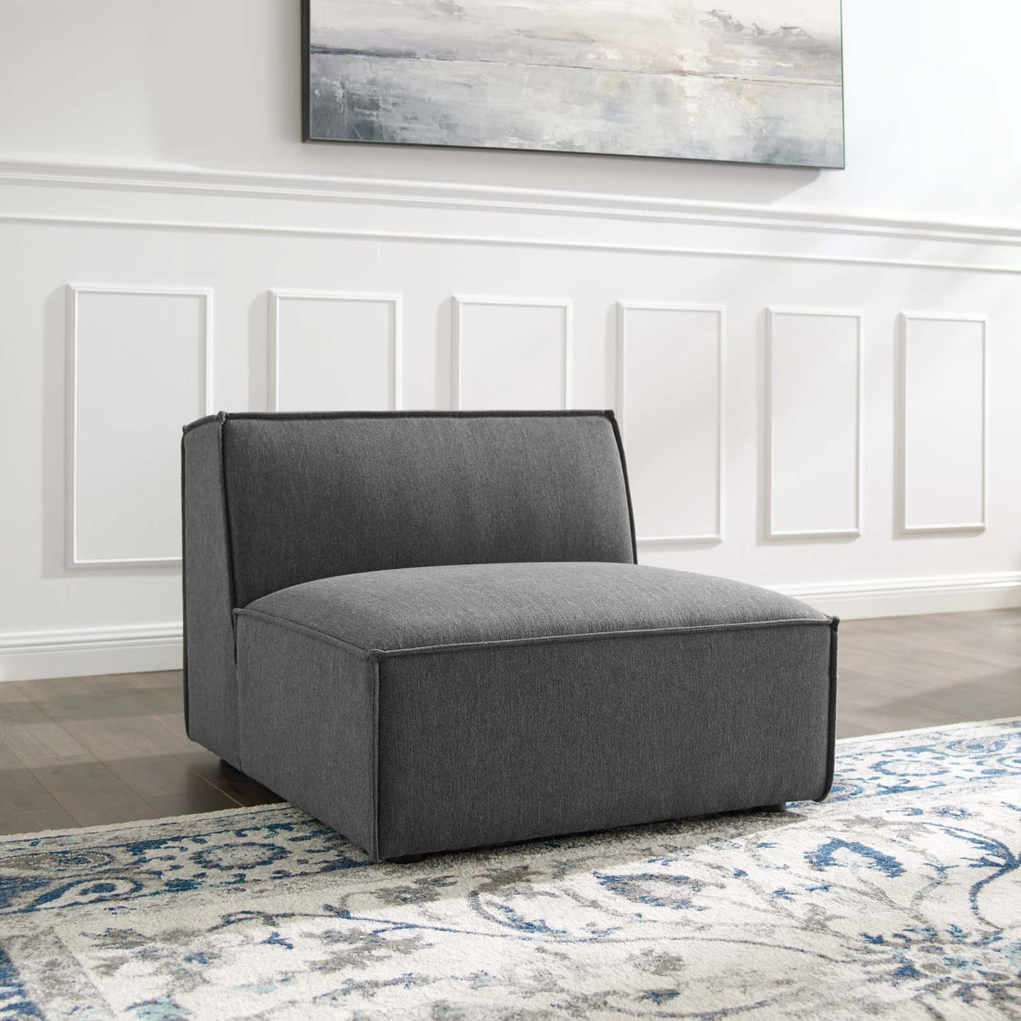 Restore Sectional Sofa Armless Chair Charcoal EEI-3872-CHA