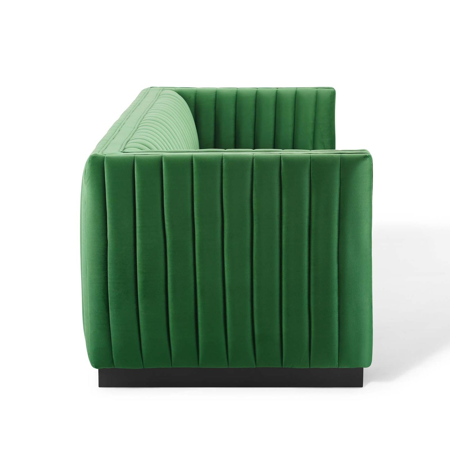 Conjure Channel Tufted Velvet Sofa Emerald EEI-3885-EME