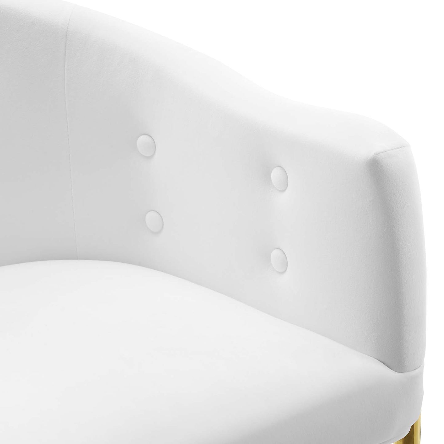 Savour Tufted Performance Velvet Accent Dining Armchair White EEI-3906-WHI
