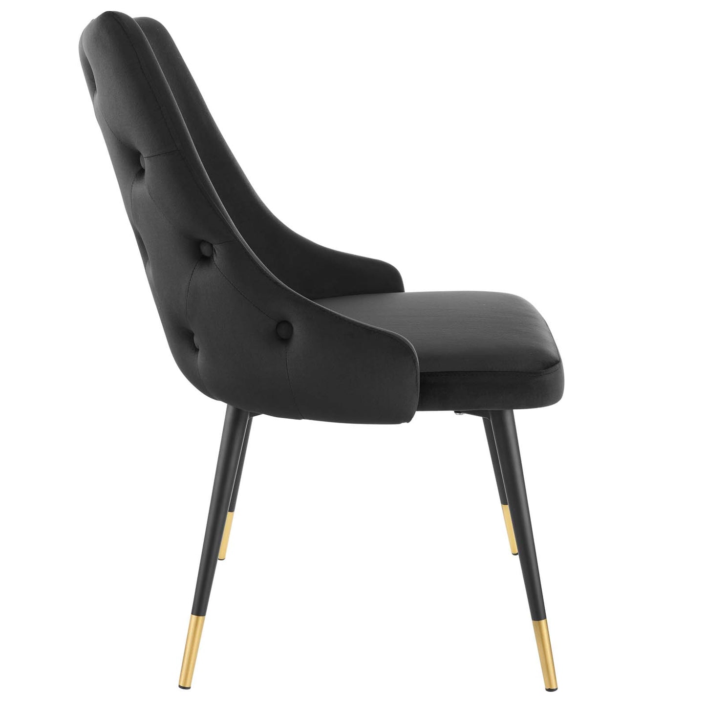 Adorn Tufted Performance Velvet Dining Side Chair Black EEI-3907-BLK