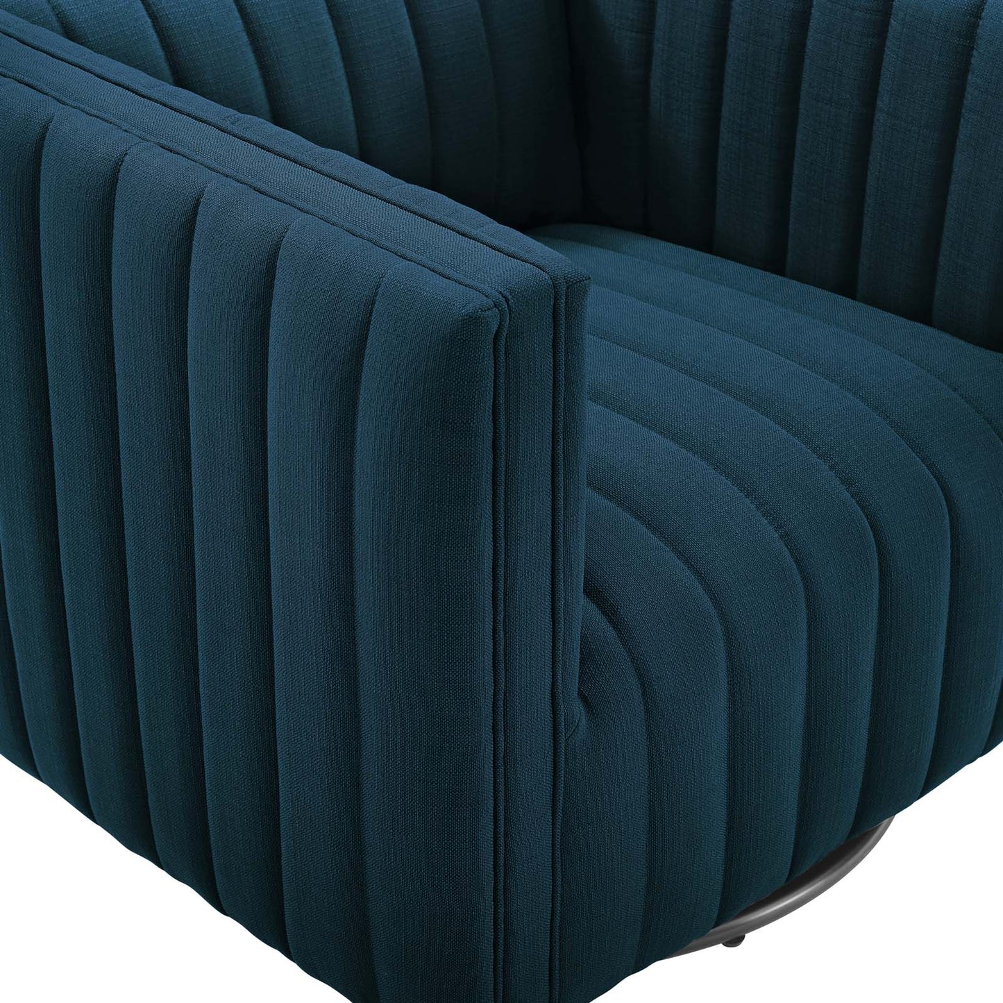 Conjure Tufted Swivel Upholstered Armchair Azure EEI-3926-AZU