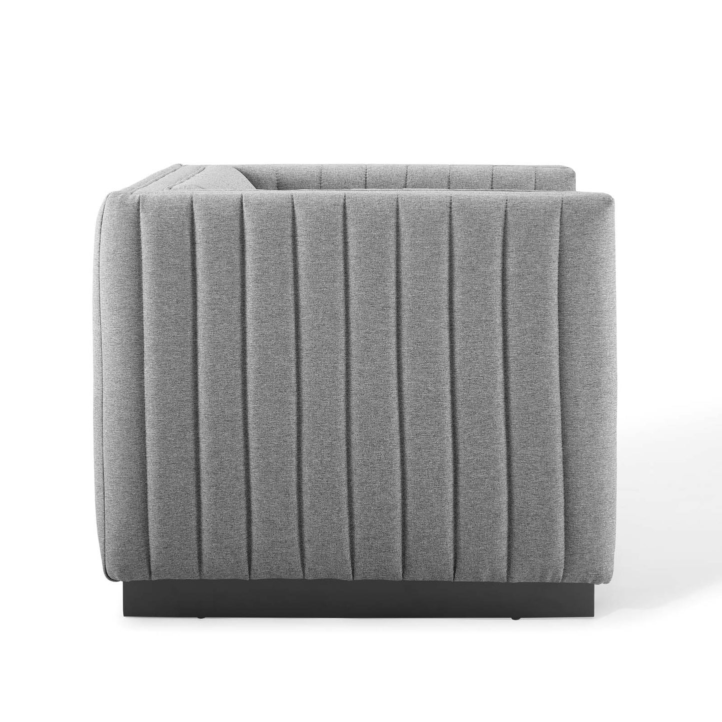 Conjure Tufted Upholstered Fabric Armchair Light Gray EEI-3927-LGR
