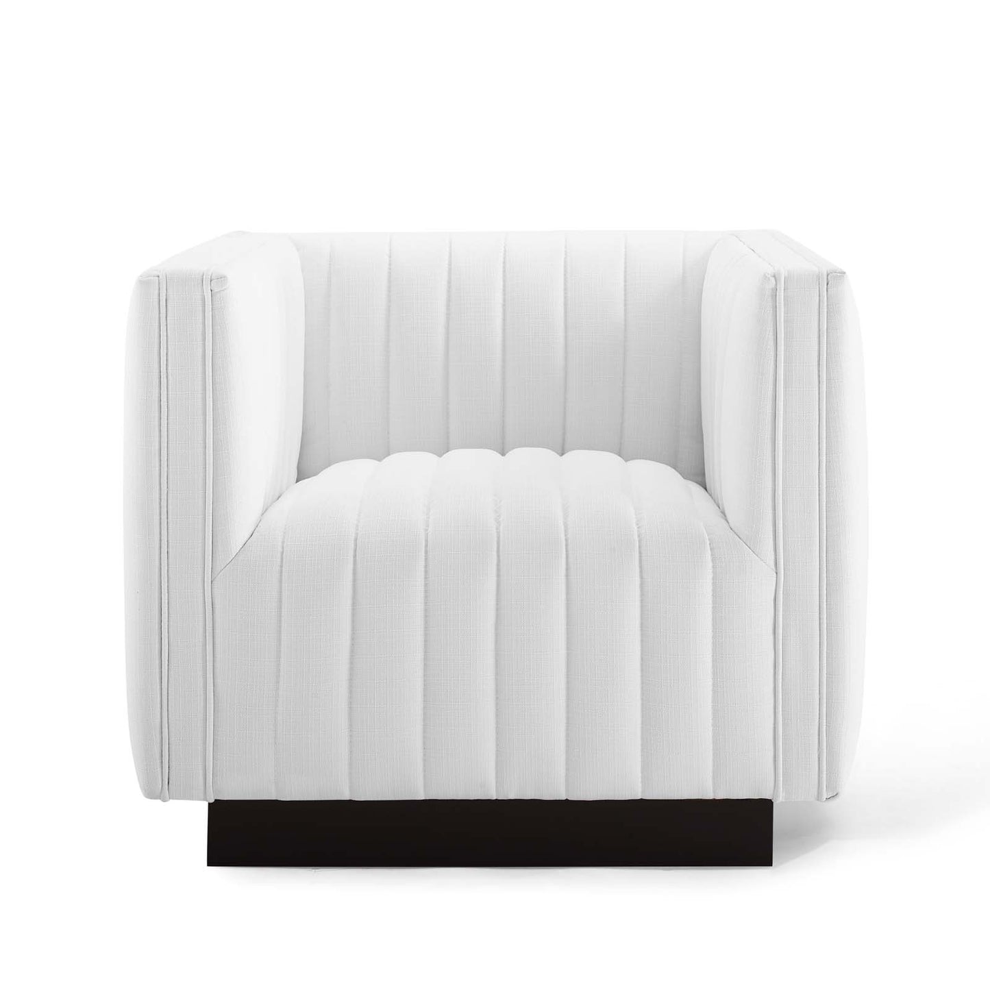 Conjure Tufted Upholstered Fabric Armchair White EEI-3927-WHI