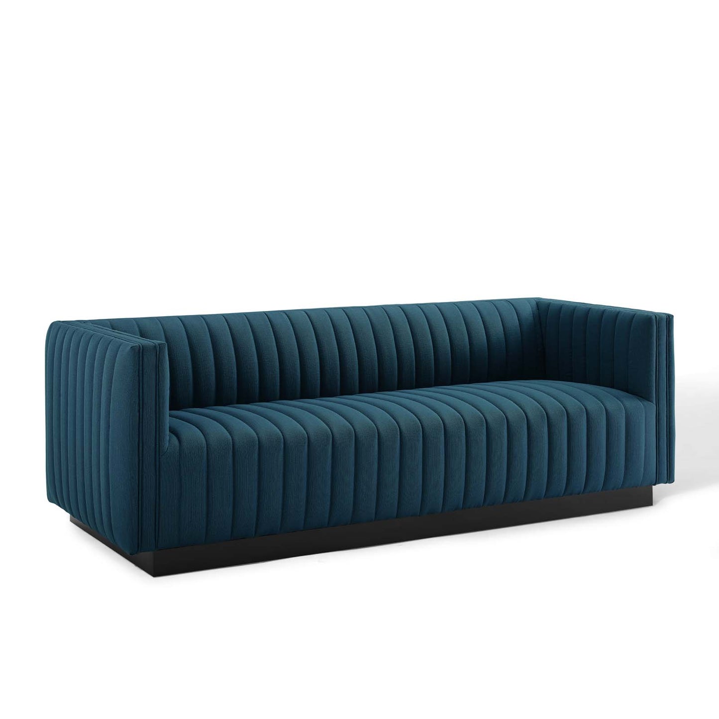 Conjure Tufted Upholstered Fabric Sofa Azure EEI-3928-AZU
