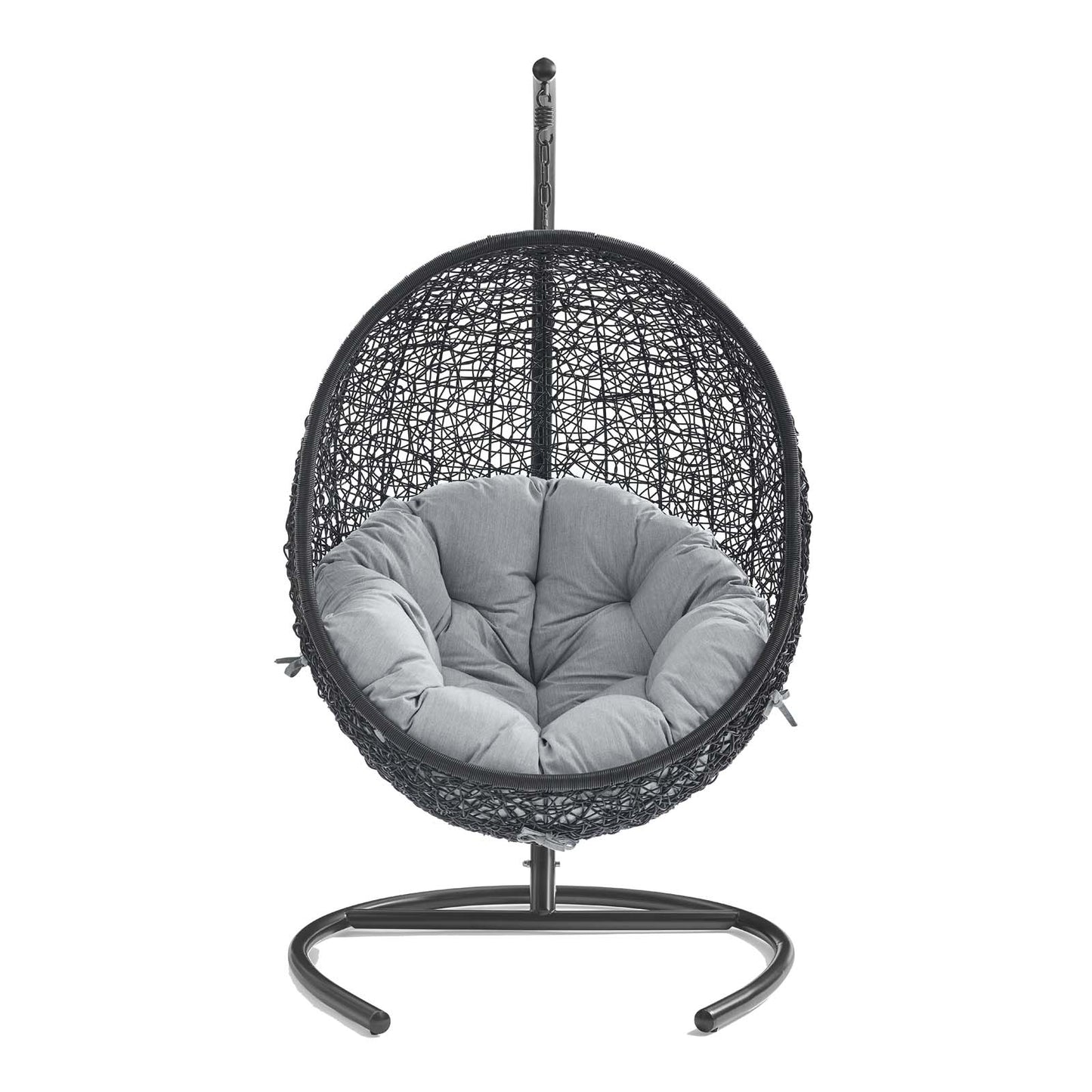 Encase Sunbrella® Swing Outdoor Patio Lounge Chair Black Gray EEI-3943-BLK-GRY