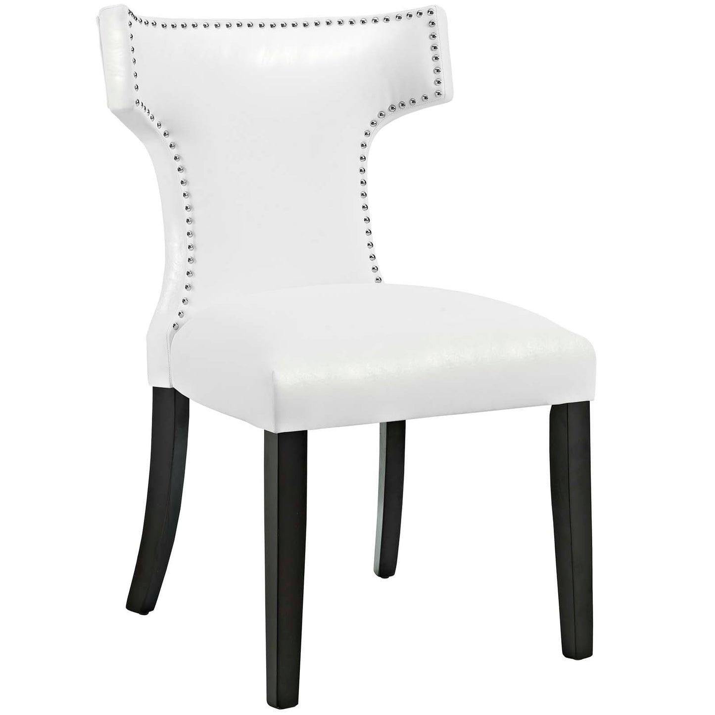 Curve Dining Chair Vinyl Set of 2 White EEI-3949-WHI