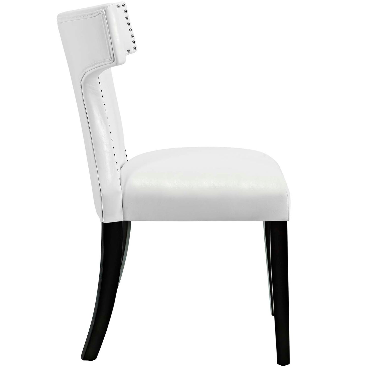 Curve Dining Chair Vinyl Set of 2 White EEI-3949-WHI