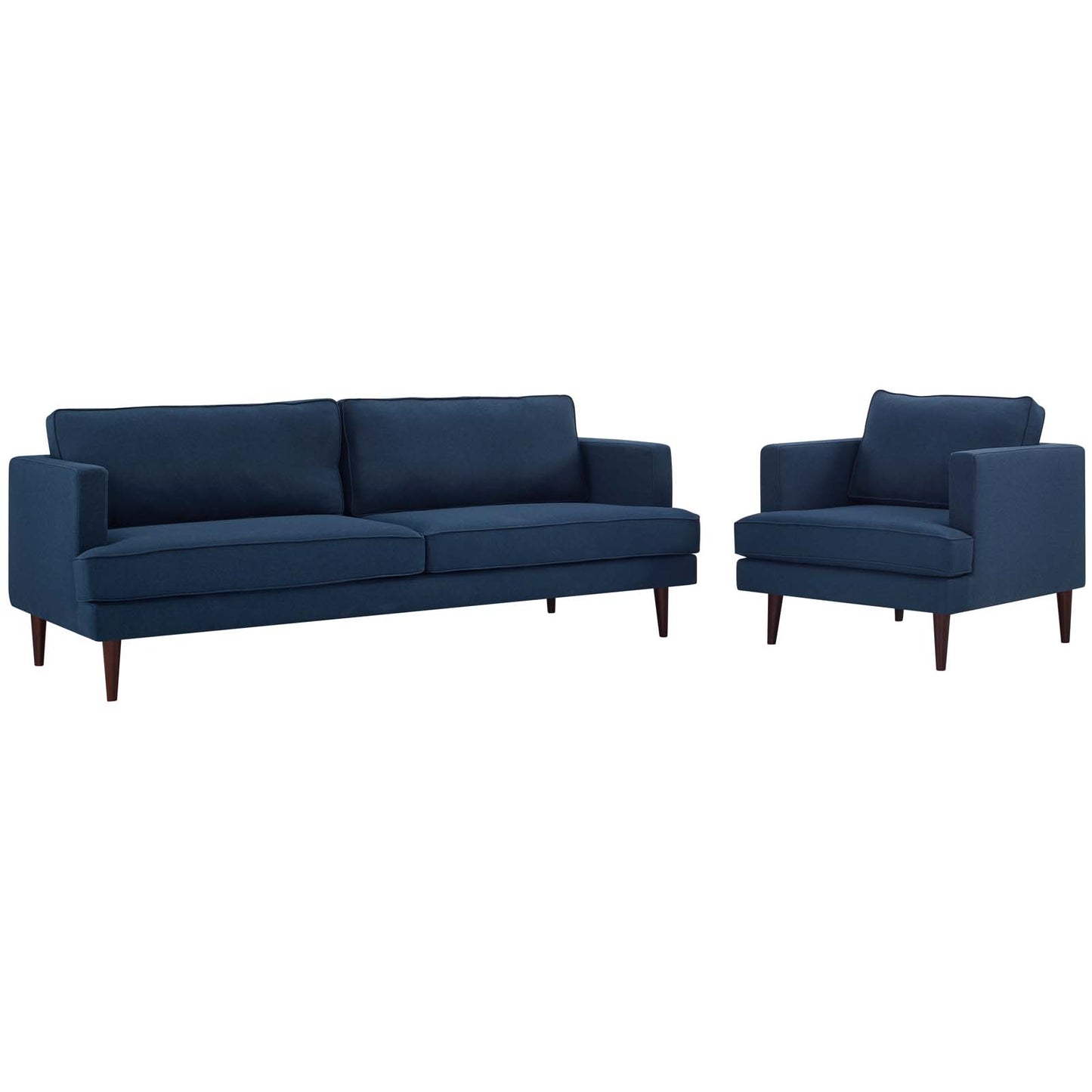 Agile Upholstered Fabric Sofa and Armchair Set Blue EEI-4080-BLU-SET