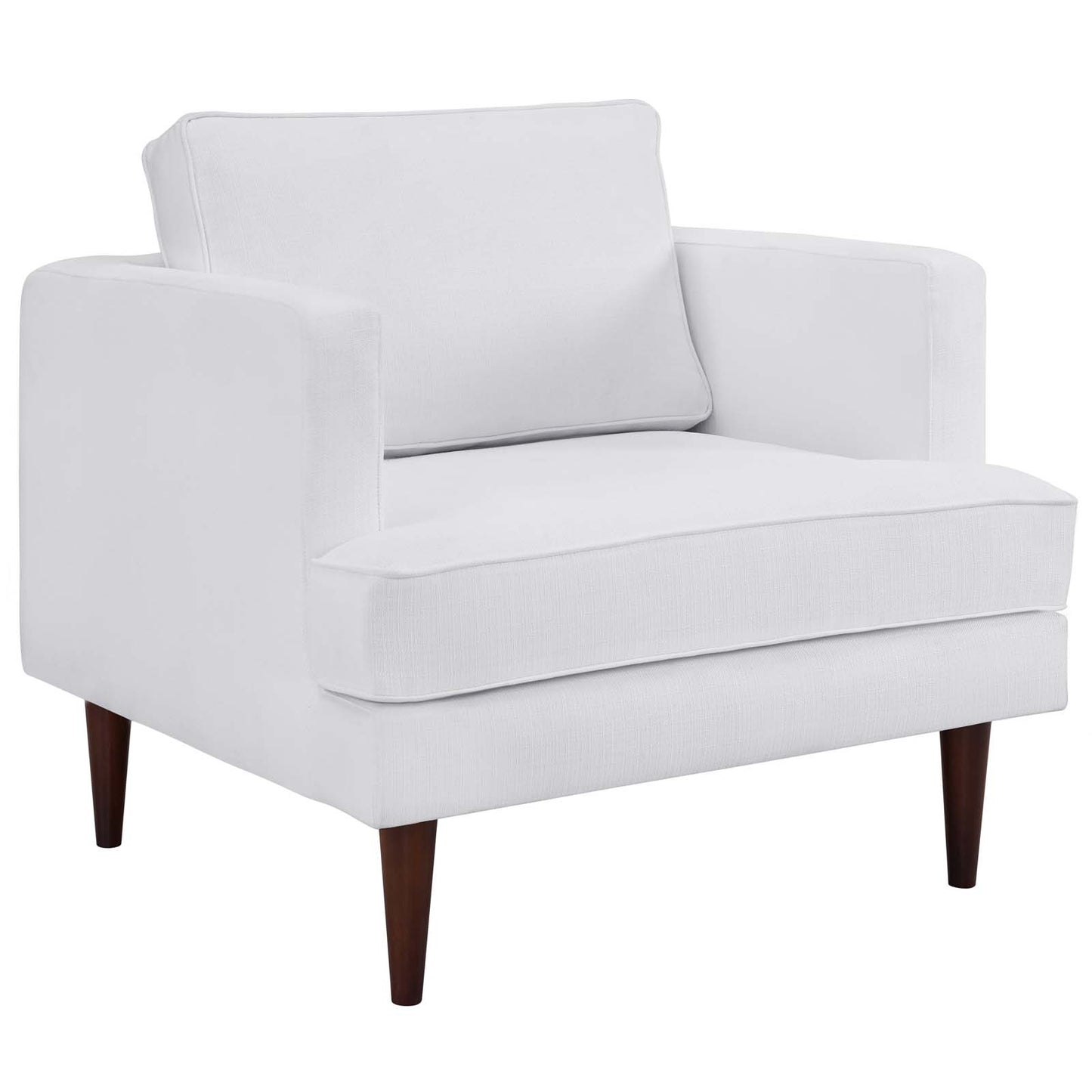 Agile Upholstered Fabric Sofa and Armchair Set White EEI-4080-WHI-SET