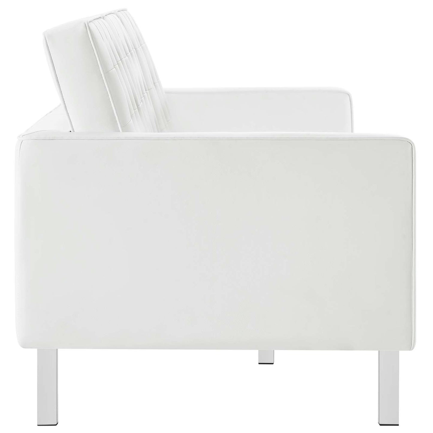 Loft Tufted Vegan Leather 3-Piece Furniture Set Silver White EEI-4105-SLV-WHI-SET