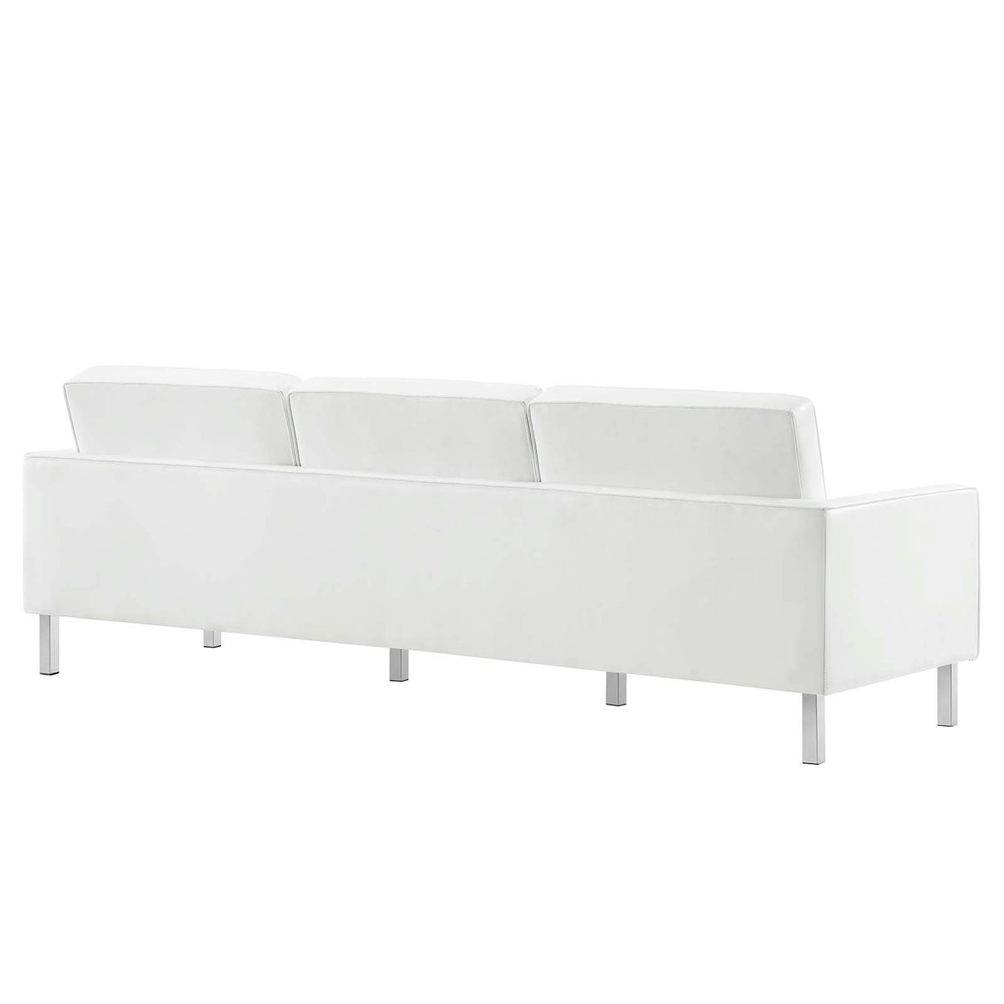 Loft Tufted Vegan Leather 3-Piece Furniture Set Silver White EEI-4105-SLV-WHI-SET