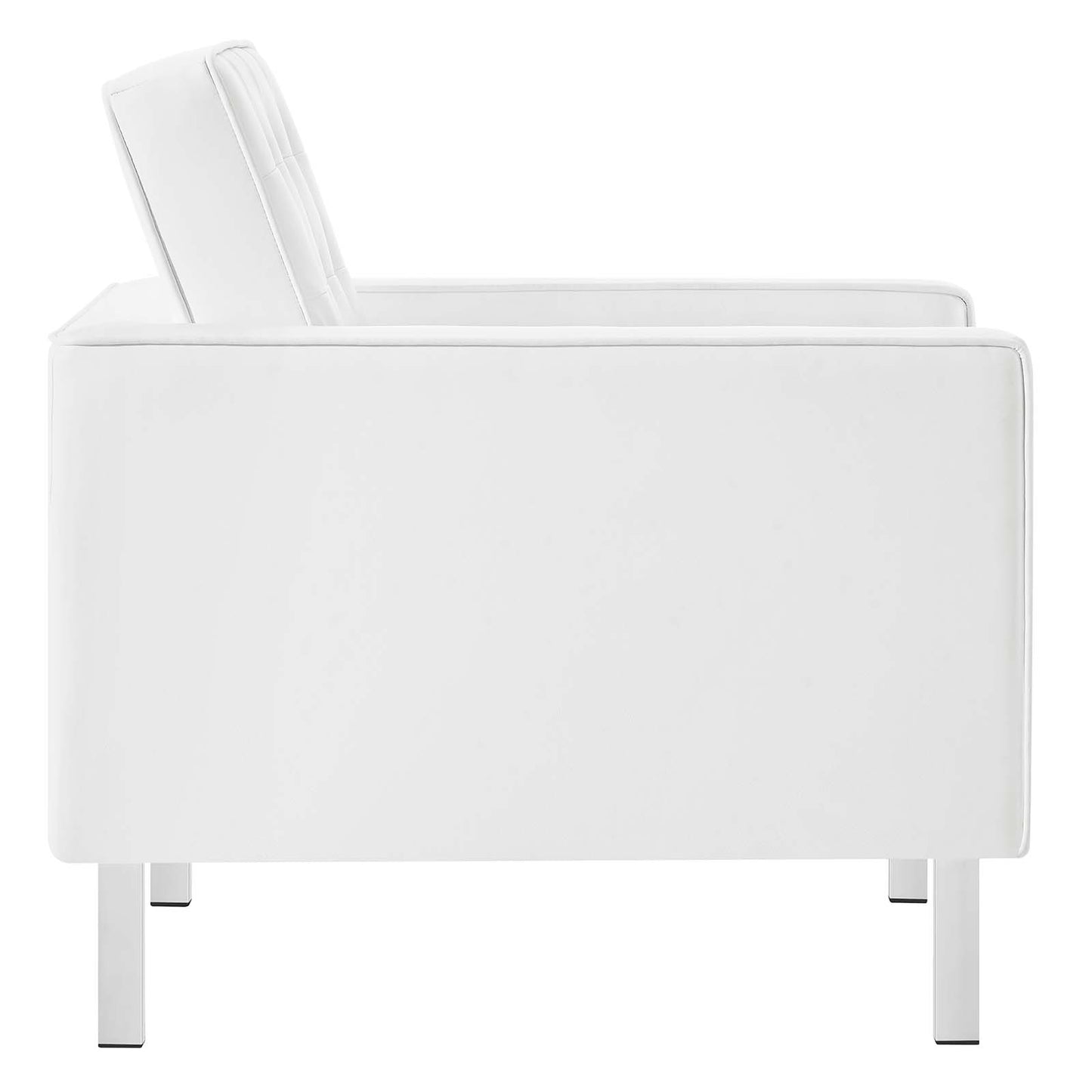 Loft Tufted Vegan Leather 3-Piece Furniture Set Silver White EEI-4105-SLV-WHI-SET