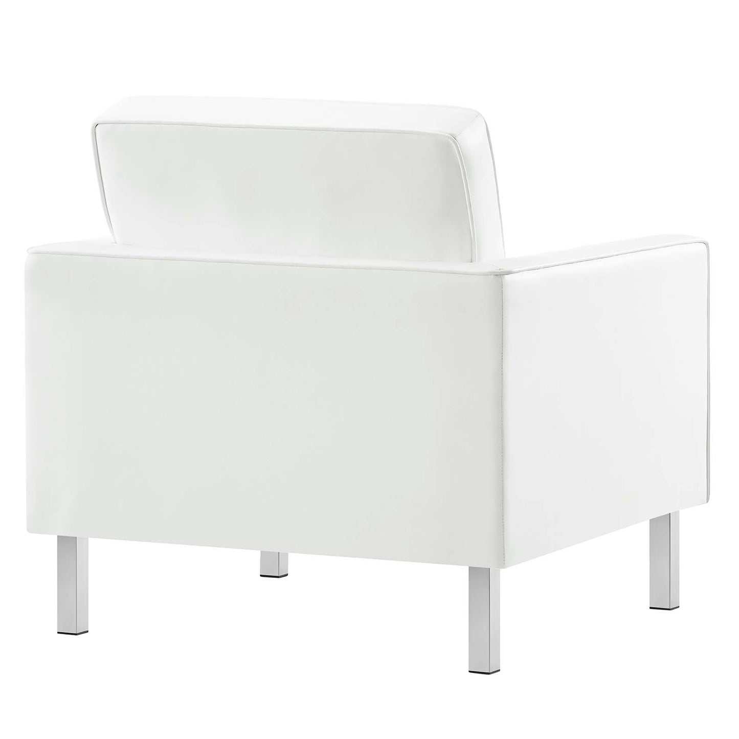 Loft Tufted Vegan Leather 3-Piece Furniture Set Silver White EEI-4105-SLV-WHI-SET