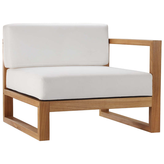 Upland Outdoor Patio Right-Arm Chair Natural White