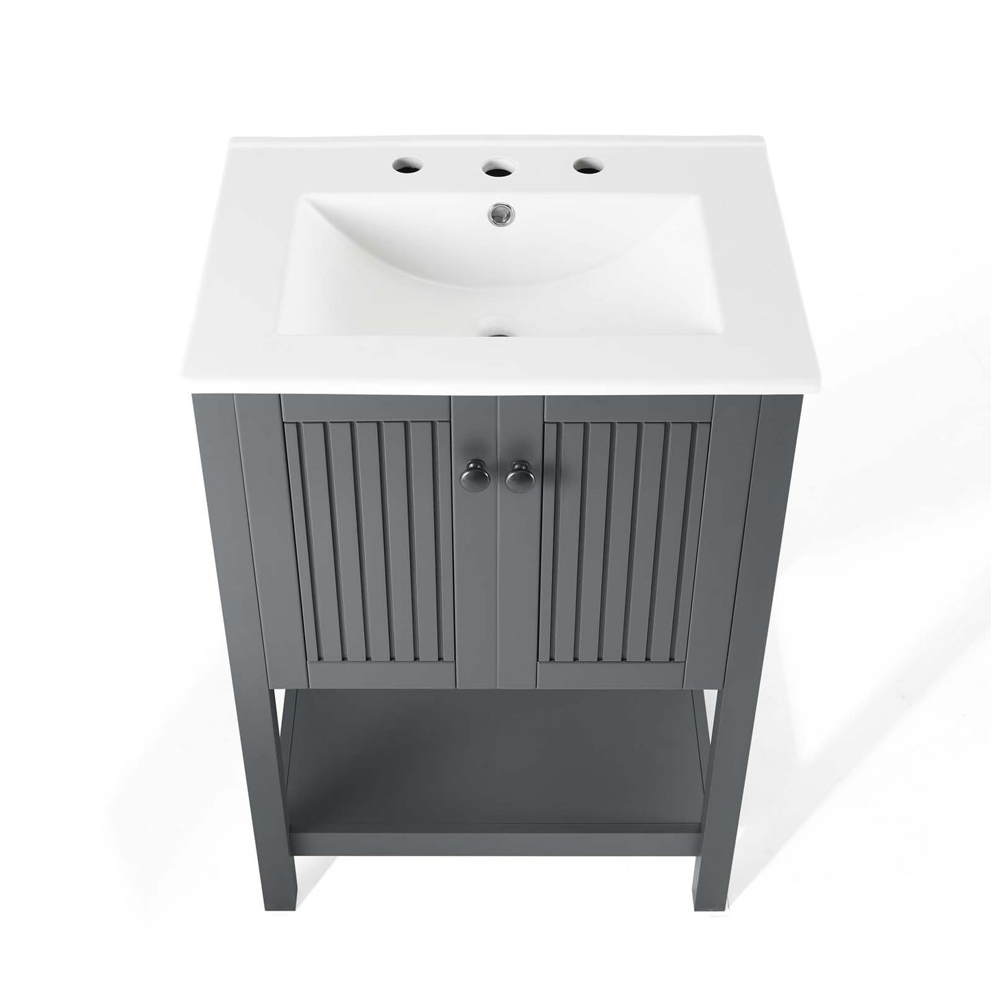 Steam 24" Bathroom Vanity Gray White EEI-4248-GRY-WHI